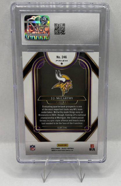 2024 Panini Select Club J.J. McCarthy #246 Red & Yellow Shock Prizm (RC) CGC 10