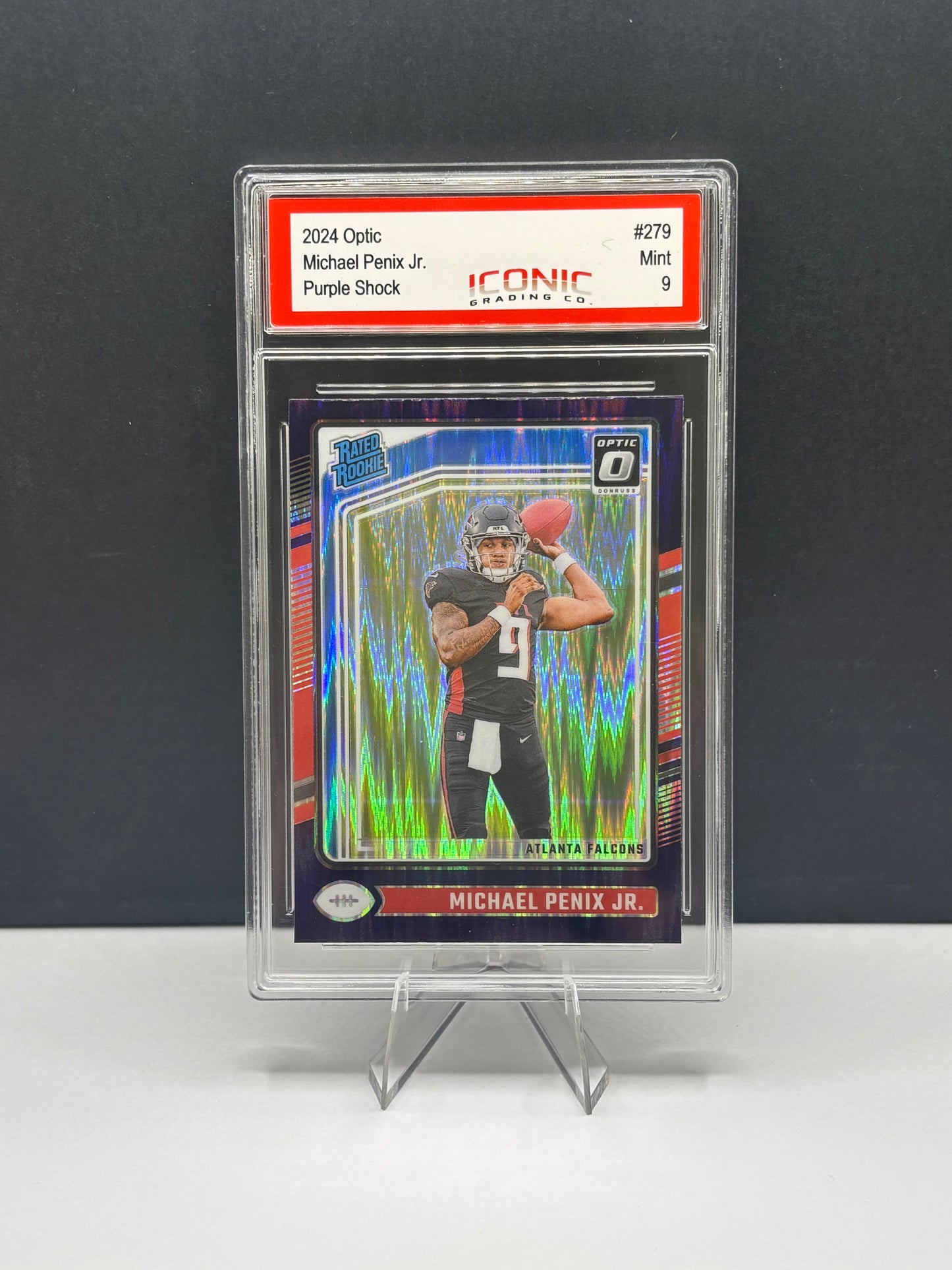 2024 Panini Donruss Optic Rated Rookie Michael Penix Jr. #279 Purple Shock IGC 9