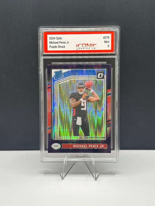 2024 Panini Donruss Optic Rated Rookie Michael Penix Jr. #279 Purple Shock IGC 9