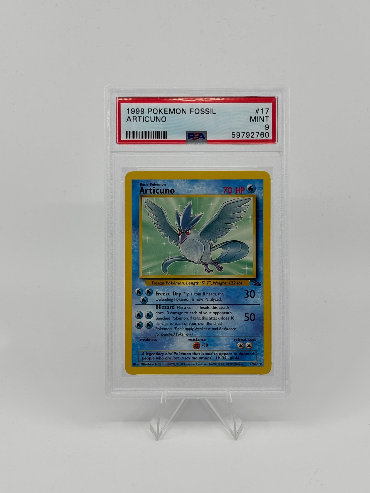 Pokemon Articuno 17/62 Fossil PSA 9