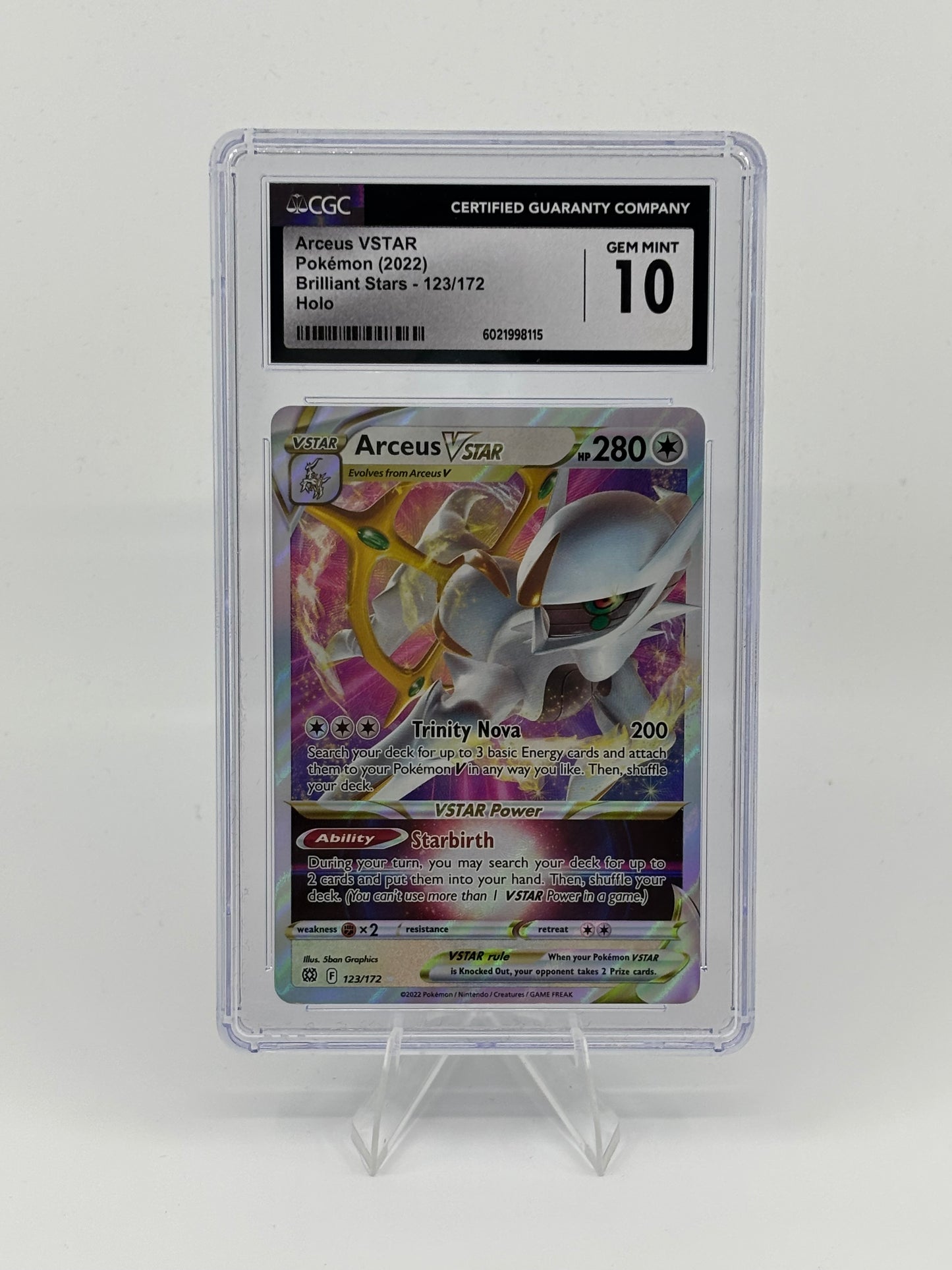 Pokémon TCG Arceus VSTAR 123/172 Brilliant Stars Ultra Rare Holo CGC 10 GEM MINT