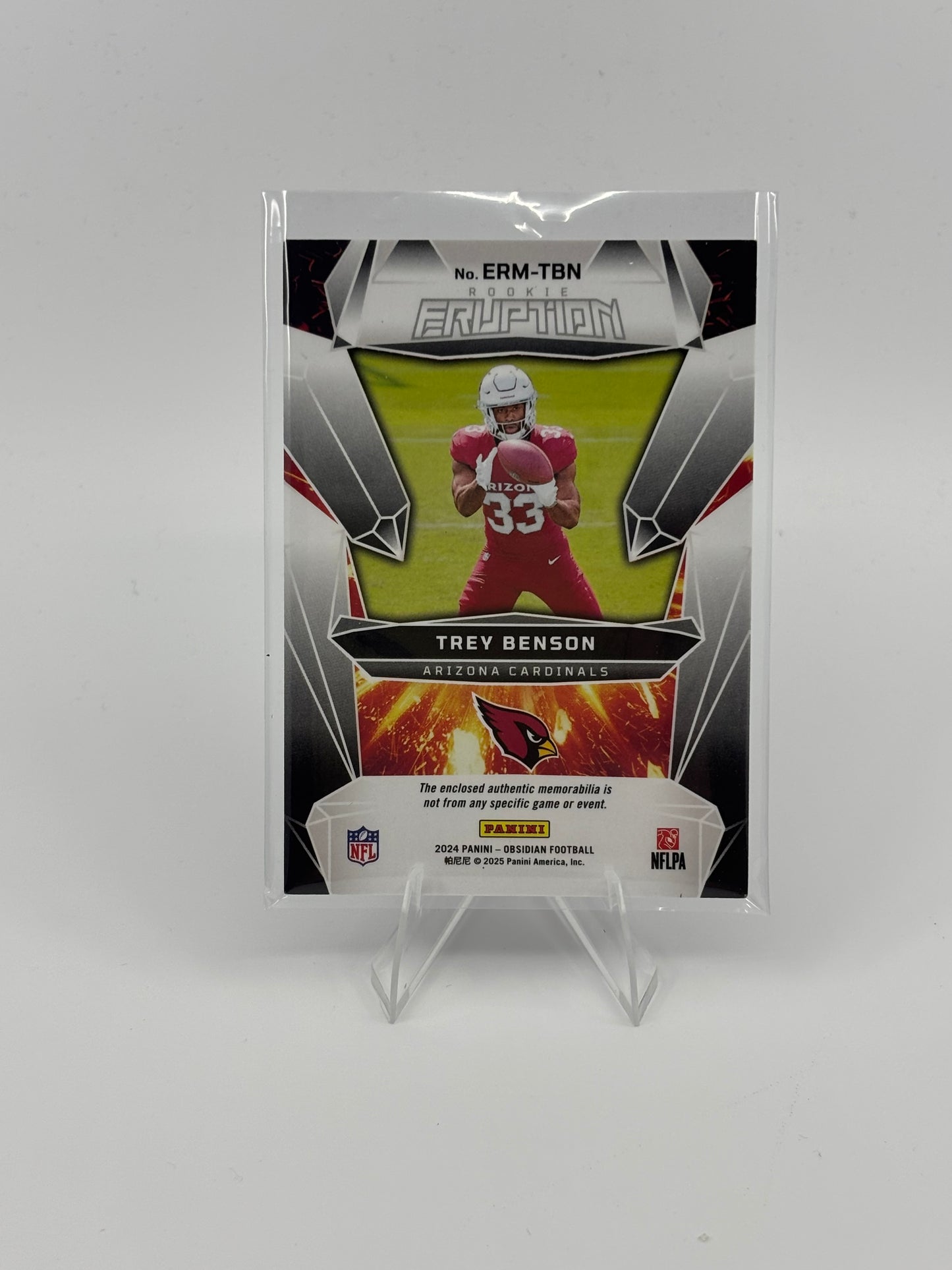 2024 Panini Obsidian Rookie Eruption Materials Trey Benson #ERM-TBN ARI
