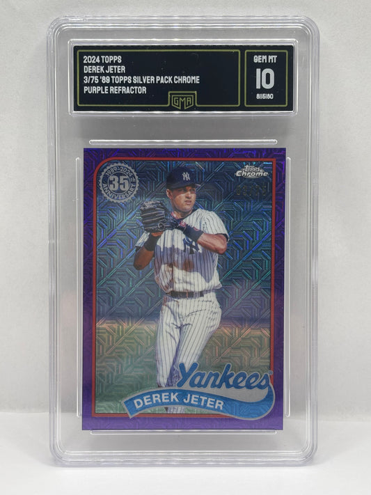2024 Topps Series 2 - 1989 Topps Chrome Silver Pack Mojo Derek Jeter /75 GMA 10