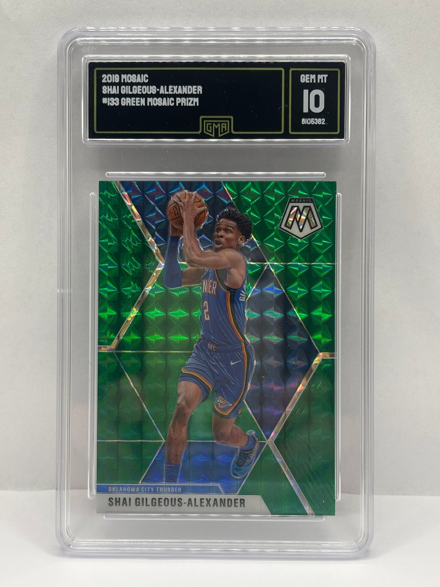 2019 Mosaicc Shai Gilgeous-Alexander 2019 Panini Mosaic #133 Green Prizm GMA 10