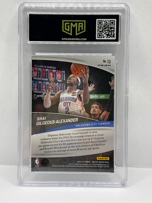 2022-23 Panini Mosaic - Elevate Shai Gilgeous-Alexander #13 Green Prizm GMA 10