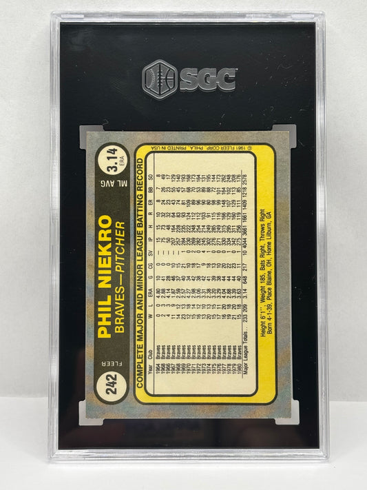 1981 Fleer - Phil Niekro #242 SGC 8.5