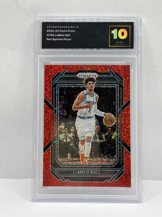 2022-23 Panini Prizm - LaMelo Ball #150 Red Sparkle Prizm Advance 10