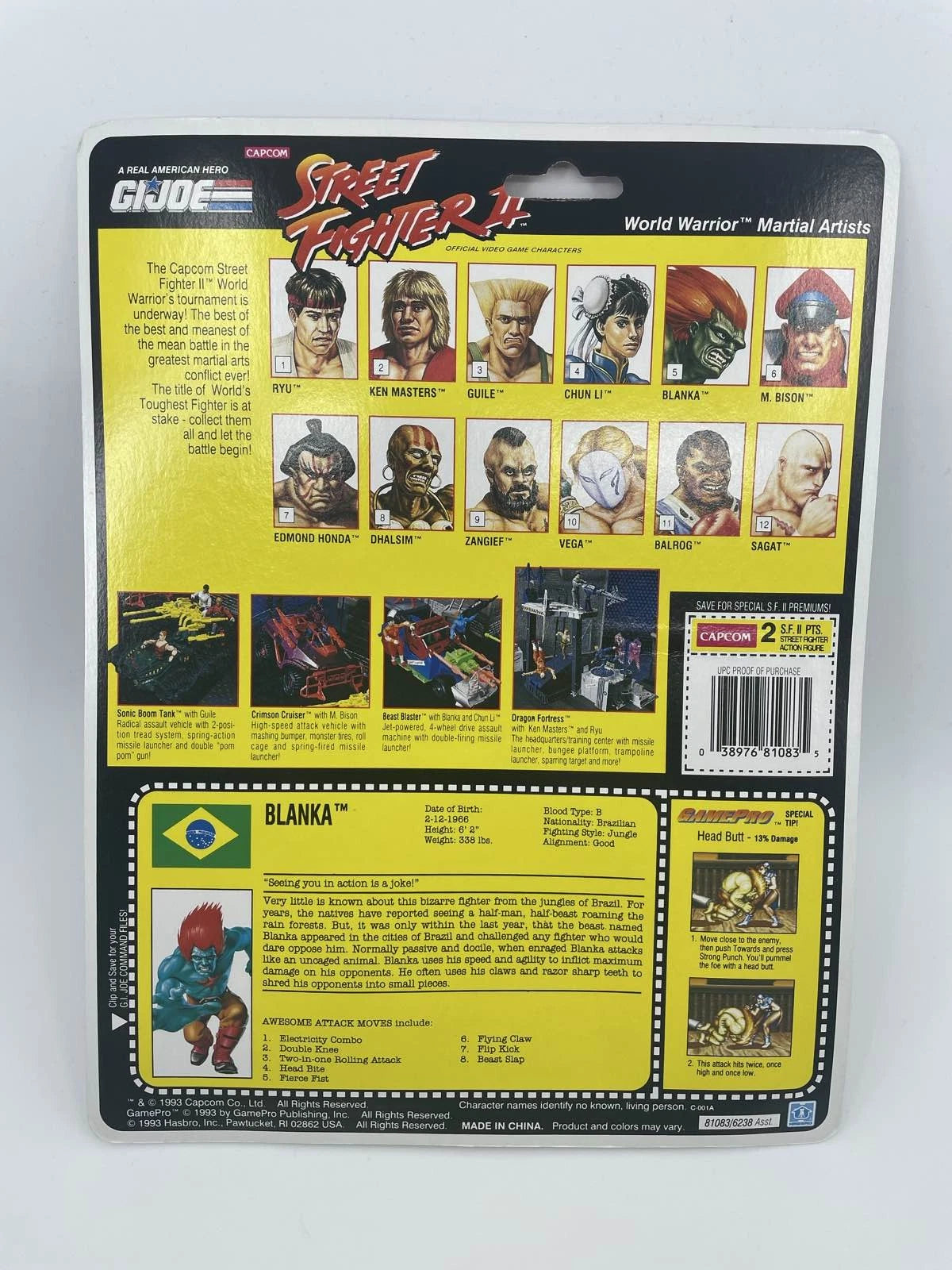 1993 Hasbro GI Joe Street Fighter II Blanka Figure