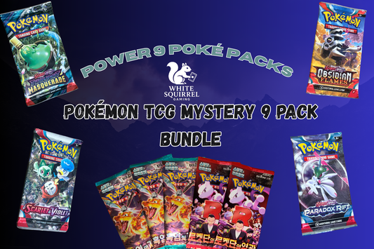 Power 9 Poké Packs - Pokémon TCG Mystery 9 Pack Bundle - Sealed Lot