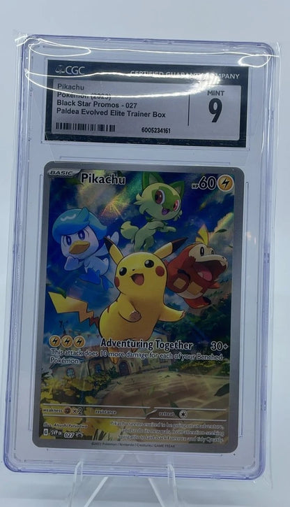 2023 Pokemon Pikachu 027 Black Star Promos Paldea Evolved ETB CGC 9