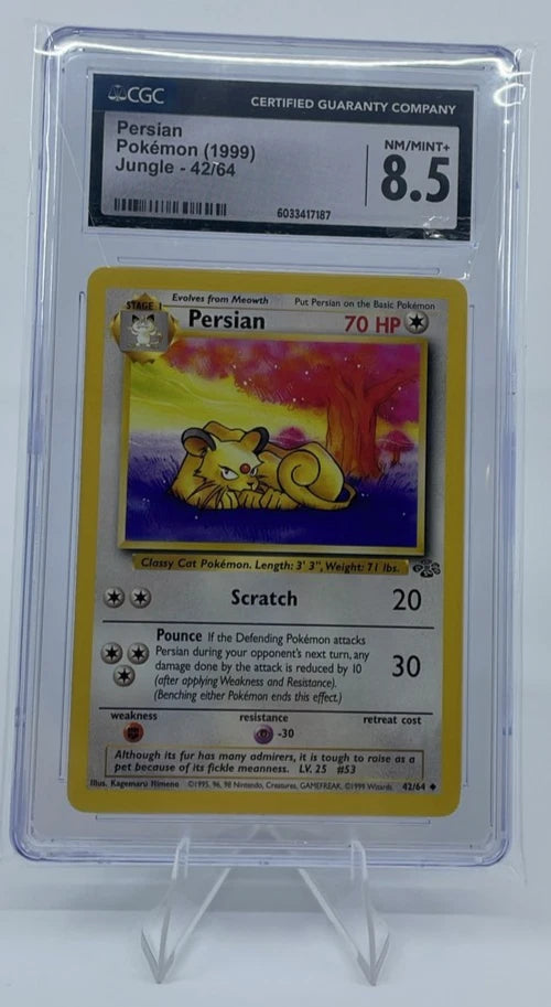 Vintage Pokemon - 1999 Pokemon Persian Jungle 42/64 CGC 8.5