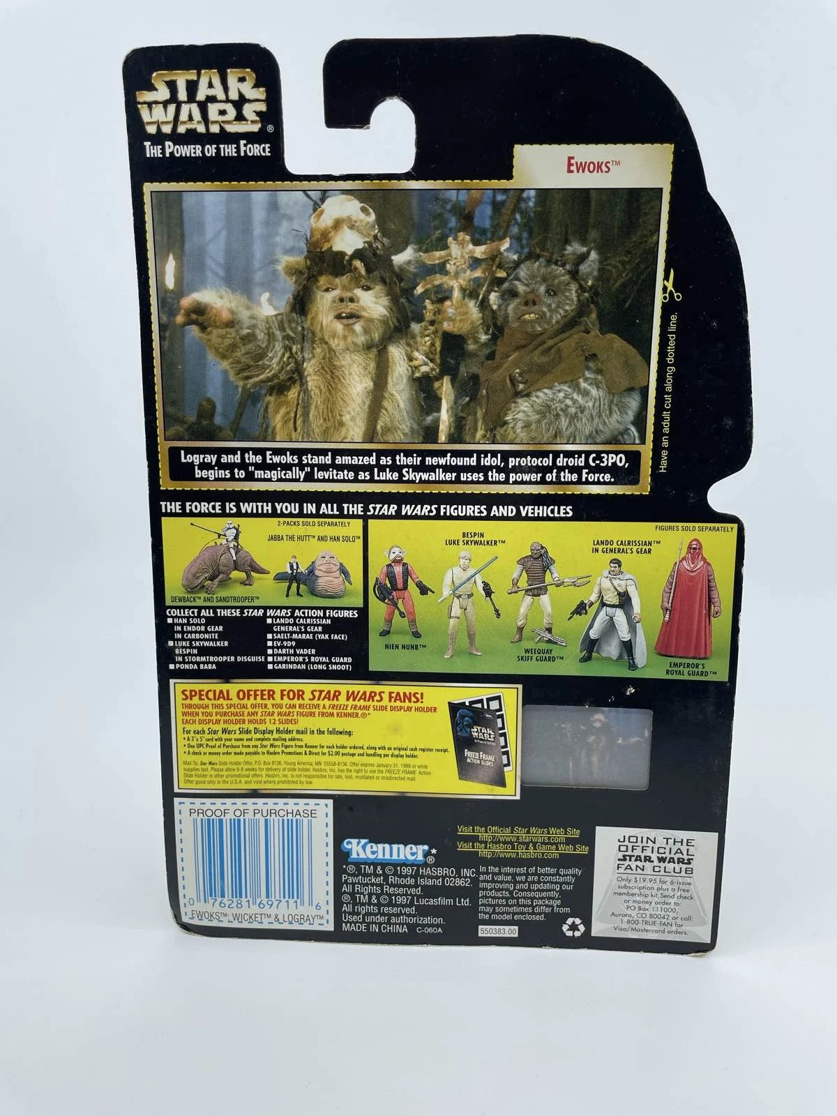 1997 - Star Wars POTF Ewoks Wicket & Logray - Freeze Frame - Kenner