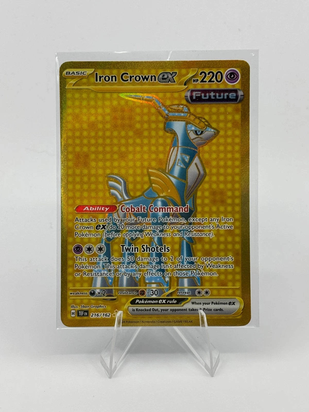 Pokemon Iron Crown ex 216/162 SV05: Temporal Forces Gold Pack Fresh