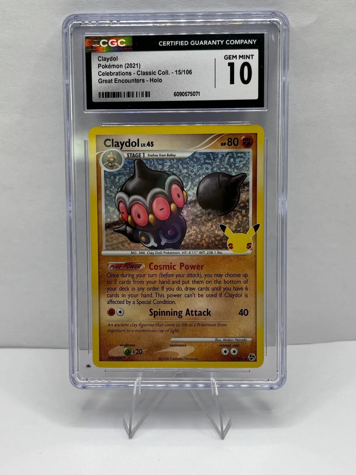 Claydol 15/106 Celebrations: Classic Collection Holo CGC 10