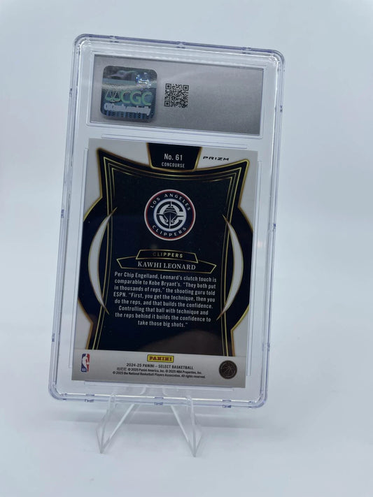 2024-25 Panini Select Kawhi Leonard #61 Disco Prizm Clippers CGC 10