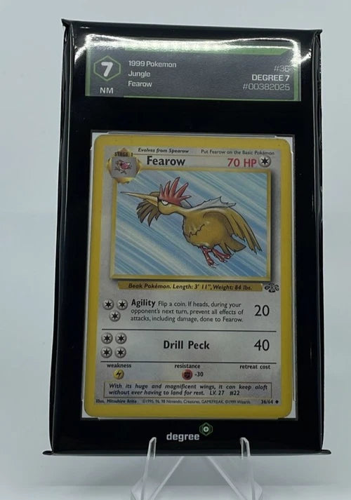 Vintage Pokemon - 1999 Pokemon Jungle Fearow 36/64 Graded 7 NM WOTC TCG Card