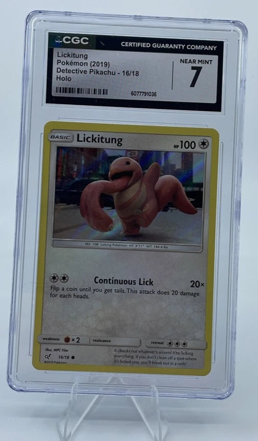 CGC 7 Lickitung 16/18 Holo 2019 Pokemon Detective Pikachu TCG