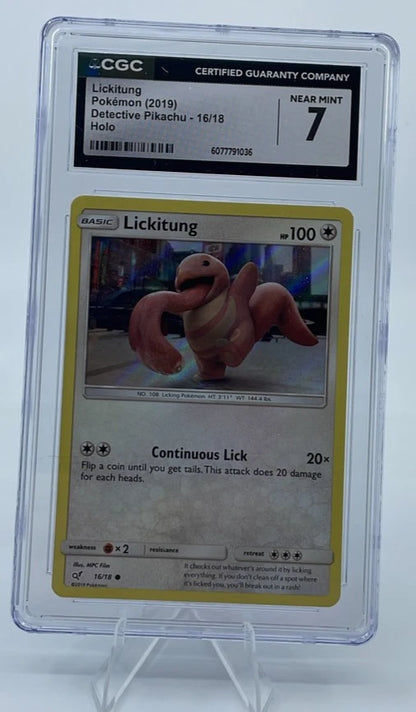 CGC 7 Lickitung 16/18 Holo 2019 Pokemon Detective Pikachu TCG