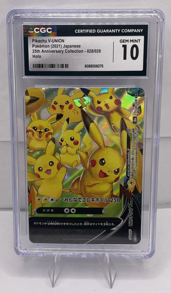 2021 Pokemon Pikachu V-UNION 028/028 Japanese 25th CGC 10