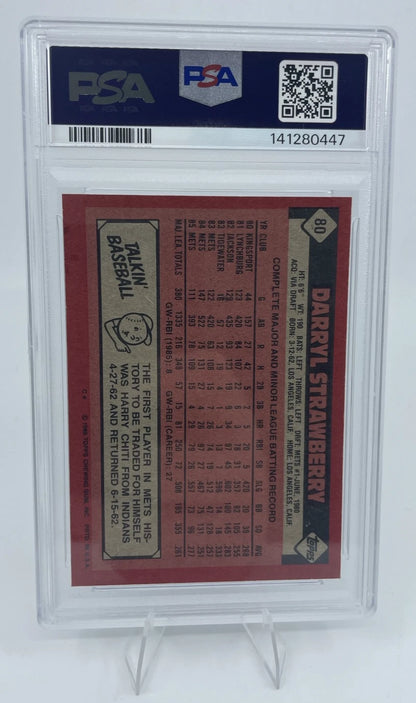 1986 Topps #80 Darryl Strawberry NY Mets Baseball Card PSA 7
