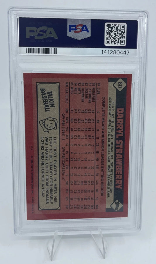 1986 Topps #80 Darryl Strawberry NY Mets Baseball Card PSA 7