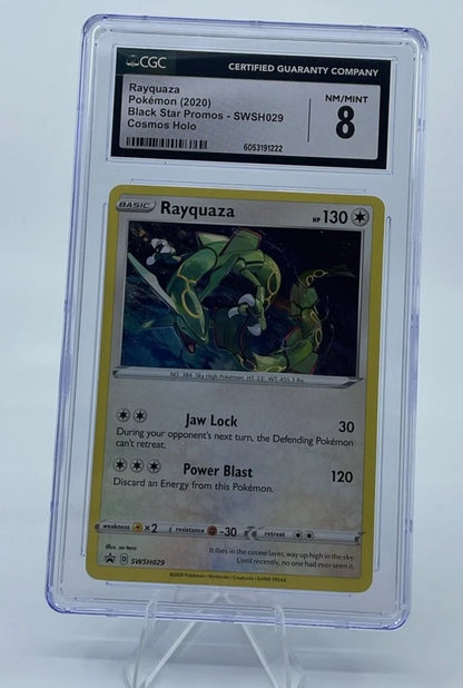 Pokemon Rayquaza SWSH029 Cosmos Holo CGC 8