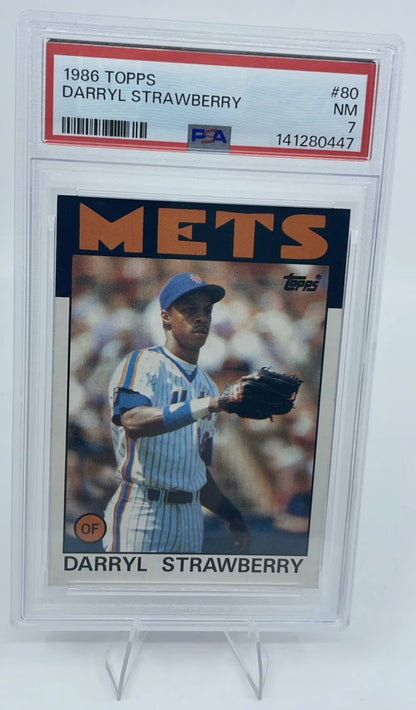 1986 Topps #80 Darryl Strawberry NY Mets Baseball Card PSA 7