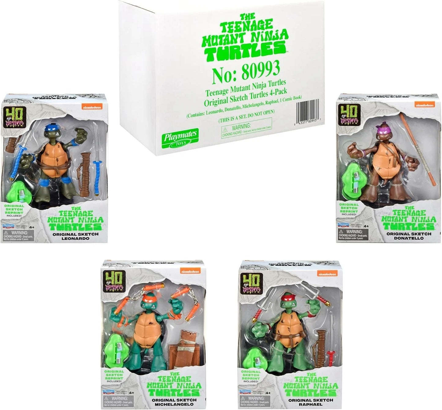 The Teenage Mutant Ninja Original Sketch Figures Playmates #80993