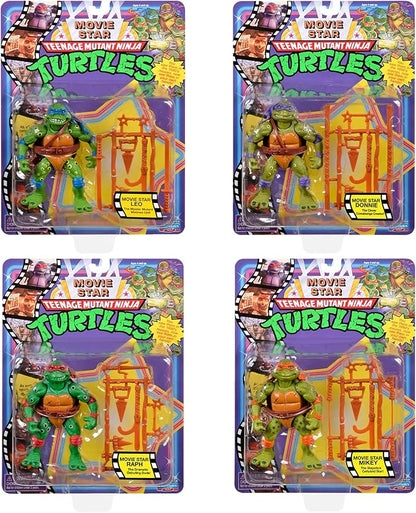 TMNT - Classic 1991 Movie Star 4-Pack Action Figure Bundle Set Playmates #80995