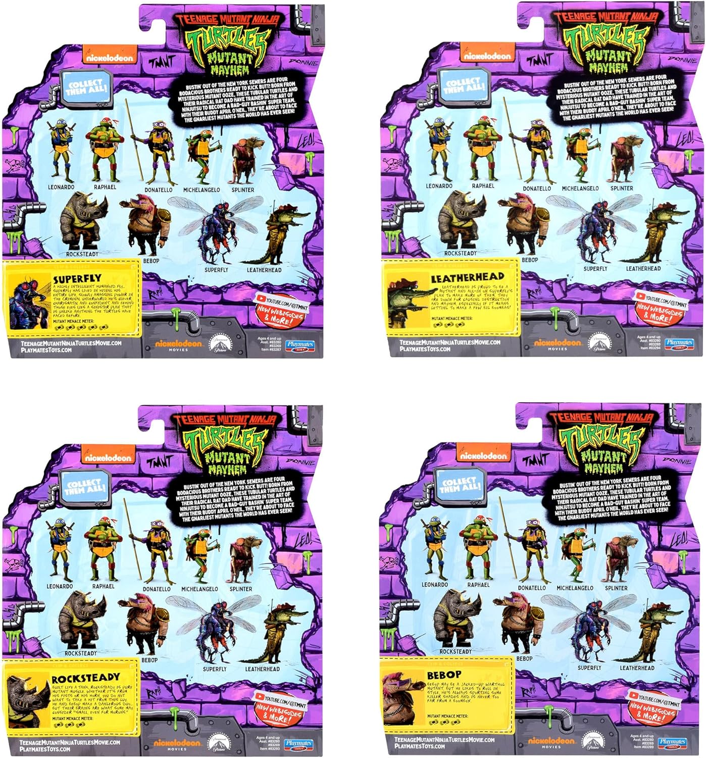 TMNT 2023 Mutant Basic Figure 4-pack Playmates 83268