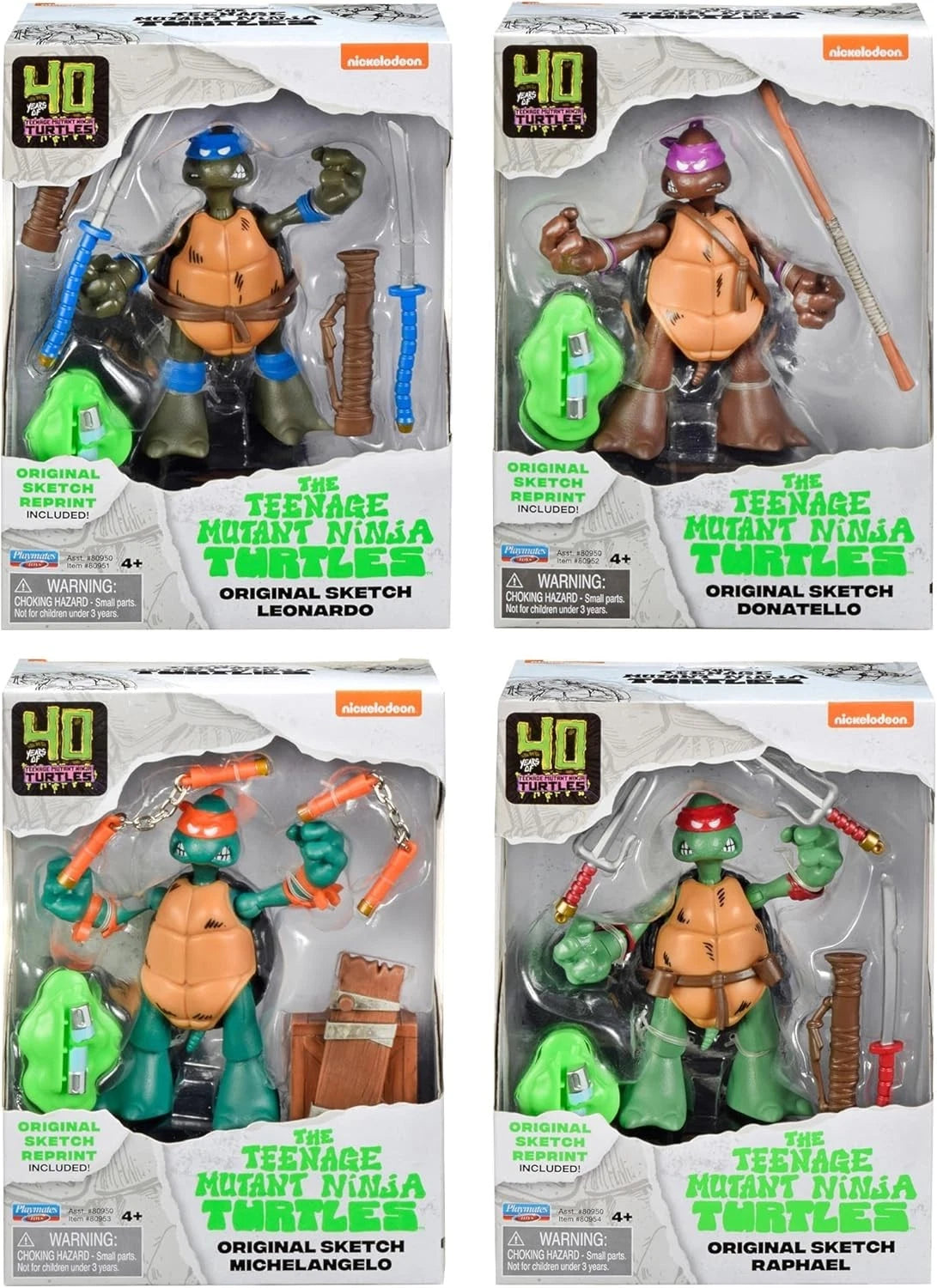 The Teenage Mutant Ninja Original Sketch Figures Playmates #80993